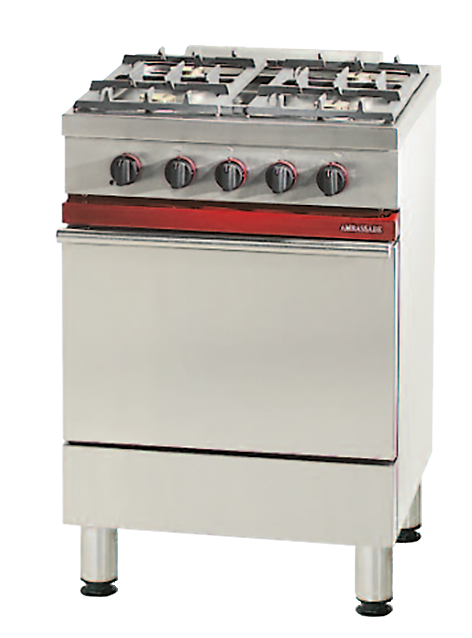 CUI_AMBASSADE_CG741 FOURNEAU 4 FEUX VIFS - FOUR GAZ GN 1/1