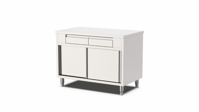 INO_MADIAL_82184 MEUBLE CENTRAL NEUTRE CHR À PORTES COULISSANTES