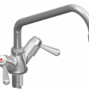 ROBINET MELANGEUR COL DE CYGNE 250MM, AVEC POIGNEES QUART DE TOUR