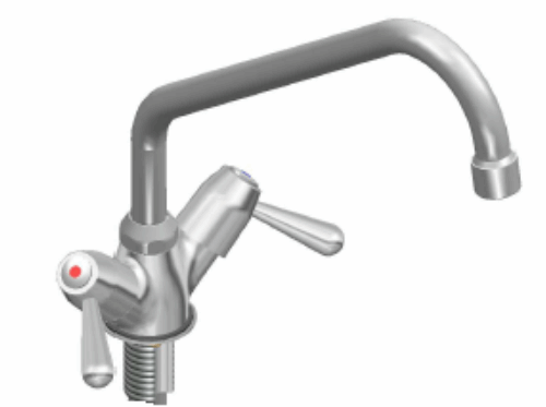 LAV_MONOLITH_R0101020122 ROBINET MELANGEUR COL DE CYGNE 250MM, AVEC POIGNEES QUART DE TOUR