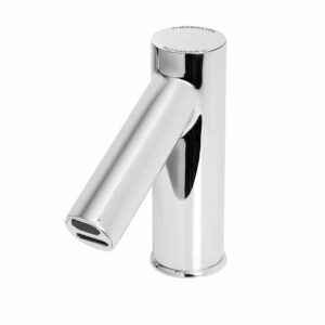 ROBINET ELECTRONIQUE SUR PLONGE A BATTERIE ET MITIGEUR EAU CHAUDE/EAU FROIDE