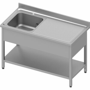 INO_STALGAST_93447 (1) PLONGE INOX CHR SOUDÉE AVEC ÉTAGÈRE