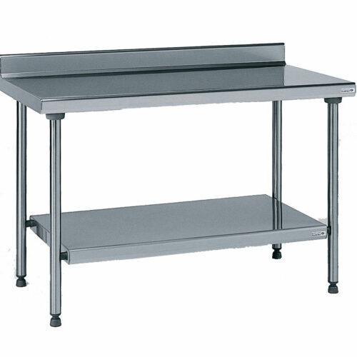 INO_TOURNUS_424991 TABLE INOX ADOSSÉE AVEC ÉTAGÈRE