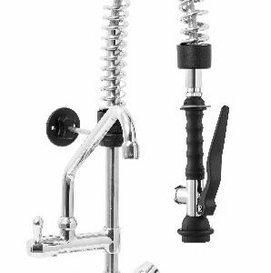 LAV_MONOLITH_ERAMINI192 MINI DOUCHETTE MONOTROU SUR PLONGE AVEC COL DE CYGNE ET POIGNEES QUART DE TOUR