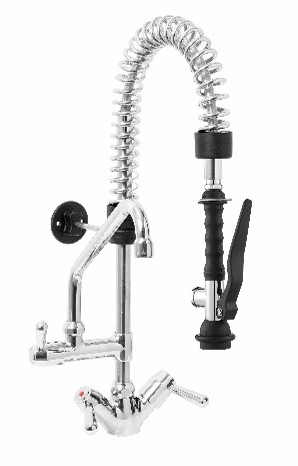 LAV_MONOLITH_ERAMINI192 MINI DOUCHETTE MONOTROU SUR PLONGE AVEC COL DE CYGNE ET POIGNEES QUART DE TOUR